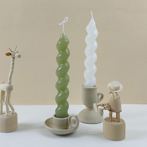 Poli Karbon Mum Kalıbı Mika Mum Kalıbı Spiral Burgulu Model 19.3x2.9cm GT-6243