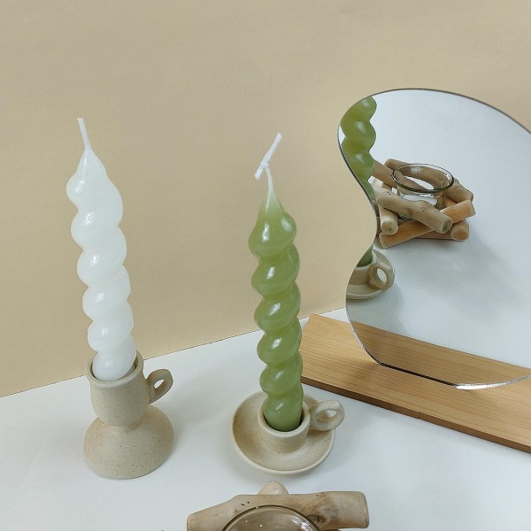 Poli Karbon Mum Kalıbı Mika Mum Kalıbı Spiral Burgulu Model 19.3x2.9cm GT-6243