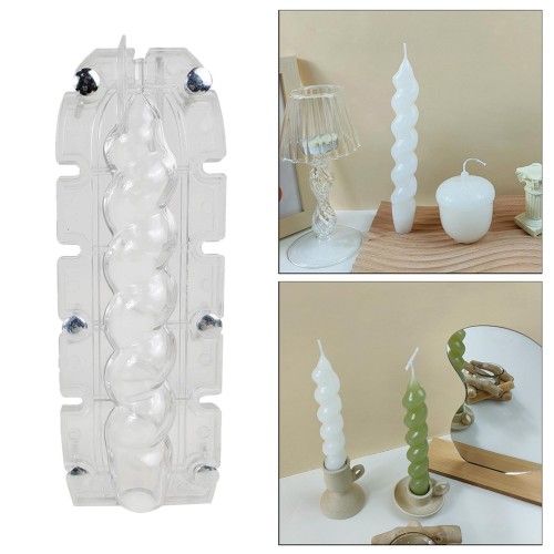 Poli Karbon Mum Kalıbı Mika Mum Kalıbı Spiral Burgulu Model 19.3x2.9cm GT-6243