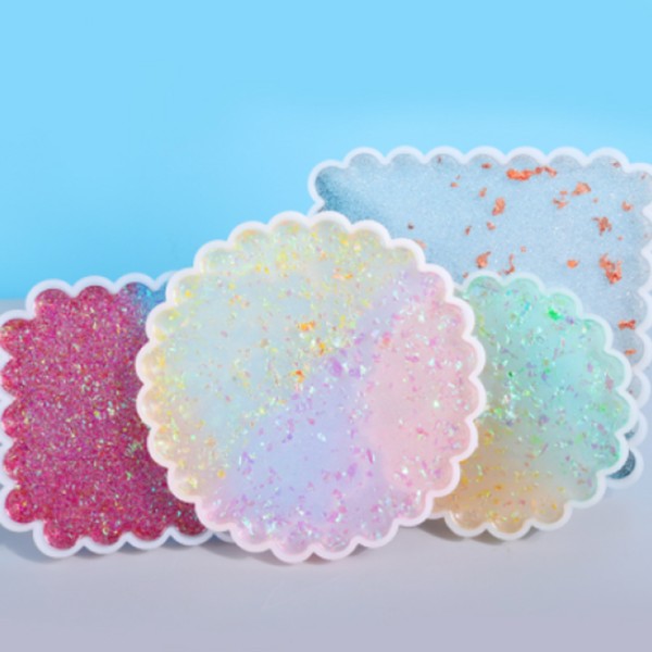 Epoksi Dalgalı Bardak Tabak Altlığı Silikon Kalıbı Epoksi Dalgalı Bardak Tabak Altlığı Silikon Kalıbı