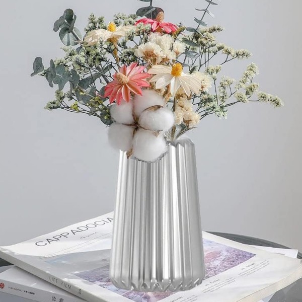 Epoksi Vazo Kalıbı Beton Taş Tozu Vazo Mumluk Kalıbı Silikon GT9605 10.5x15.2cm