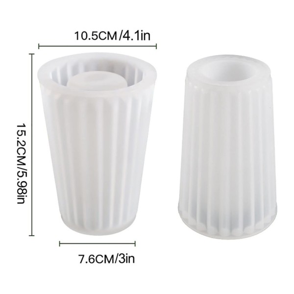 Epoksi Vazo Kalıbı Beton Taş Tozu Vazo Mumluk Kalıbı Silikon GT9605 10.5x15.2cm