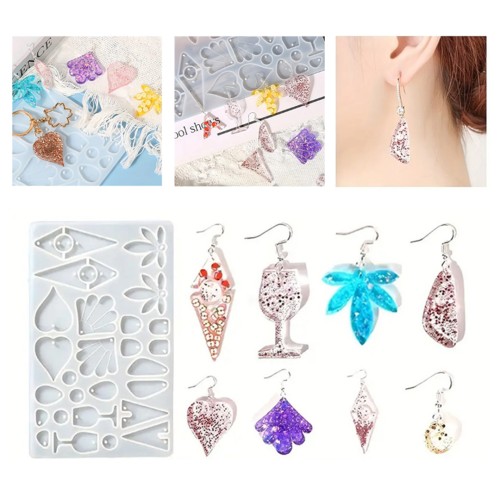 Epoksi Kolye Kalıbı Anahtarlık Kalıbı Küpe Kalıbı Geometrik Şekiller Kalıbı Silikon GT9553