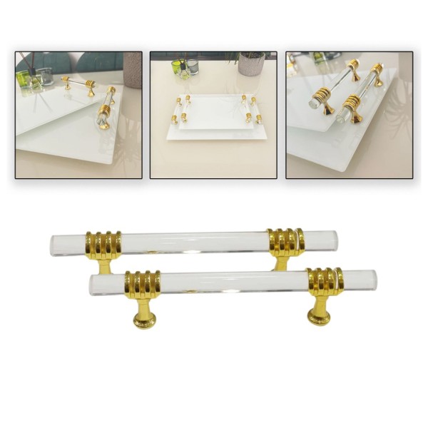 Epoksi Tepsi Kulp Şeffaf Cam Kulp Gold