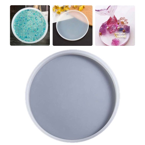 Epoksi Yuvarlak Bardak Altlığı Silikon Kalıbı 13x13cm GT9274