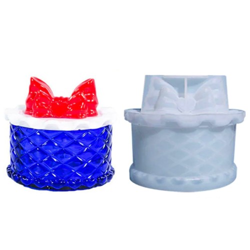 Epoksi Pasta Temalı Fiyonk Model Takı Kutusu  Taş Tozu Mücevher Saklama Kutusu Kalıbı Silikon 15x14.5cm