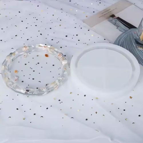 Epoksi Küllük Kalıbı Yuvarlak Desenli Büyük Boy Küllük Kalıbı Silikon 19x19cm