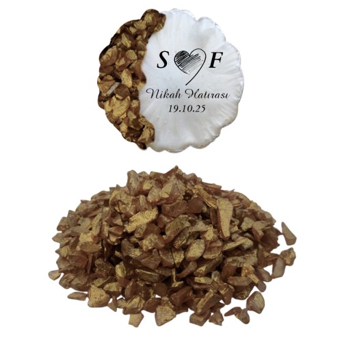 Epoksi Cam Kırığı Sedefli Antik Gold - 1KG