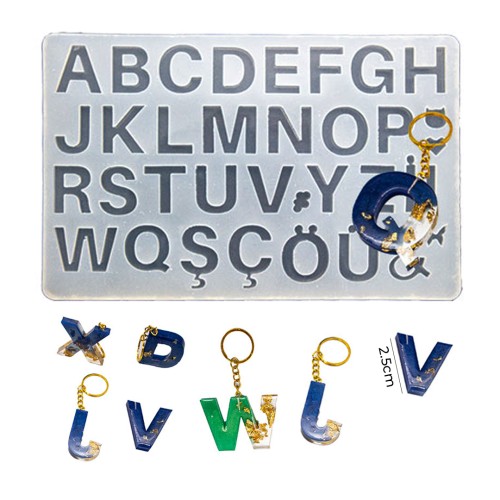 Epoksi Harf Kalıbı Alfabe Kalıbı Silikon 2.5cm EM239