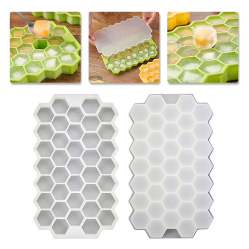 Buz Dolabı Petek Buz Kalıbı Petek Buz Yapma Kapaklı Kalıbı Silikon 2.5x2cm