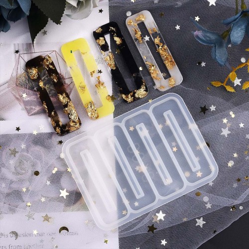 Epoksi Çoklu Toka Kalıbı Dikdörtgen Toka Kalıbı Silikon 6.5cm