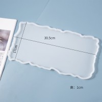 Epoksi Tepsi Kalıbı Dikdörtgen Tepsi Kalıbı Dalgalı Model Kalıbı Silikon 30.5x17x0.8cm