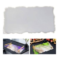 Epoksi Tepsi Kalıbı Dikdörtgen Tepsi Kalıbı Dalgalı Model Kalıbı - Metal Kulp Hediyeli