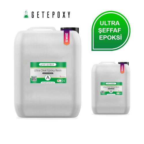 Getepoxy Hobby Epoxy Ultra Şeffaf Reçine Epoksi İnce Döküm 30KG