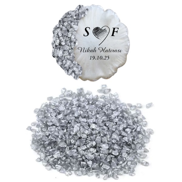 Epoksi Cam Kırığı Sedefli Gümüş - 1KG