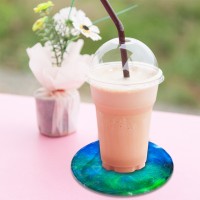 Epoksi Kare Bardak Altlığı Desenli Hologram Kalıbı Silikon 8.6x8.6cm GT9482