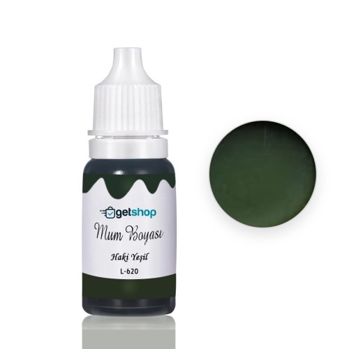 Mum Boyası Mum Renklendirici Boya Mum Sıvı Pigment 15ml - L620 Haki Yeşil
