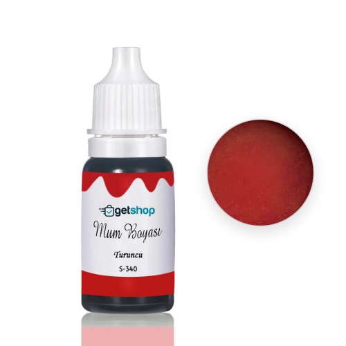 Mum Boyası Mum Renklendirici Boya Mum Sıvı Pigment 15ml - S340 Turuncu