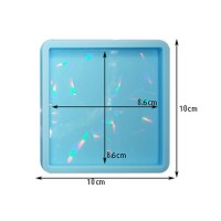 Epoksi Kare Bardak Altlığı Desenli Bardak Altı Hologram Kalıbı Silikon 8.5x8.5cm GT9484