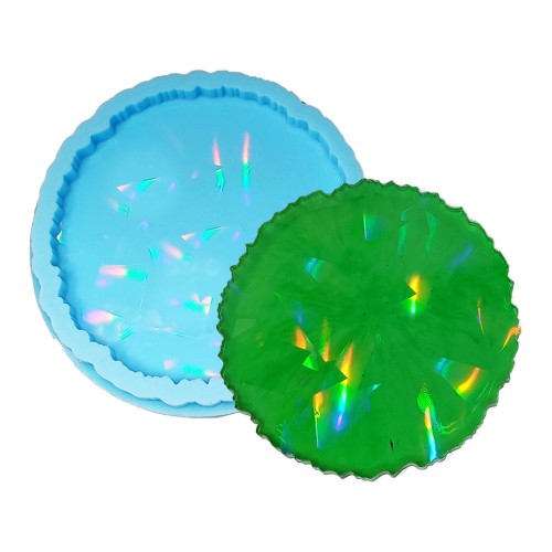 Epoksi Dalgalı Bardak Altlığı Desenli Bardak Altı Hologram Kalıbı Silikon 8.5x8.5cm GT9476