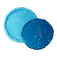 Epoksi Dalgalı Bardak Altlığı Desenli Bardak Altı Hologram Kalıbı Silikon 8.5x8.5cm GT9475
