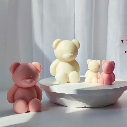 Epoksi Ayıcık Kalıbı Ayıcık Mum Kalıbı Taş Tozu Ayıcık Kalıbı Mumluk Kalıbı Silikon 8.7x7x6.7cm