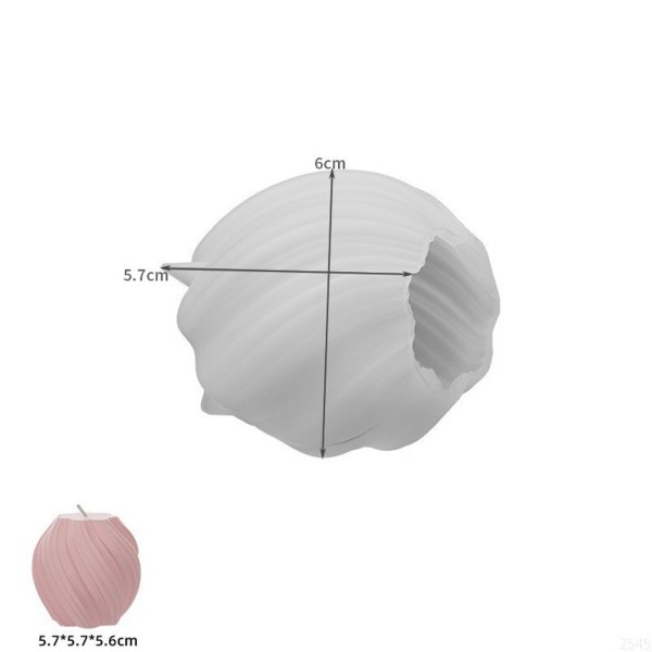 Epoksi Burgulu Mum Kalıbı Silindir Burgu Desenli Mum Kalıbı Taş Tozu Mumluk Kalıbı Silikon 5.7x5.6cm
