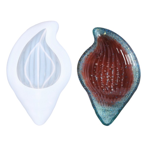 Epoksi Deniz Kabuğu Çerezlik Kalıbı Taş Tozu Çerezlik Kalıbı Deniz Kabuğu Beton Alçı Çerezlik Kalıbı Silikon 22x13cm