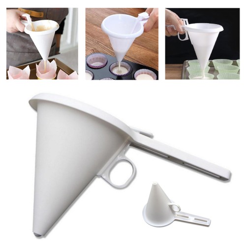 Çikolata Hunisi Döküm Hunisi Krema Hunisi Kek Hunisi Beyaz Plastik 13x9.8cm GT008