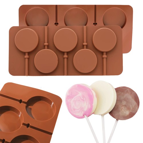 Lolipop Kalıbı Yuvarlak Lolipop Kalıbı Daire Çoklu Lolipop Kalıbı Silikon 5x5x1cm