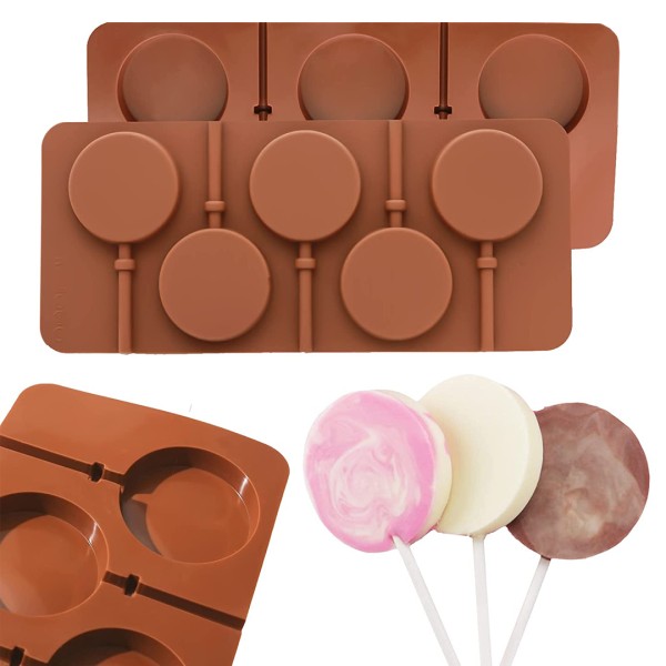 Lolipop Kalıbı Yuvarlak Lolipop Kalıbı Daire Çoklu Lolipop Kalıbı Silikon 5x5x1cm