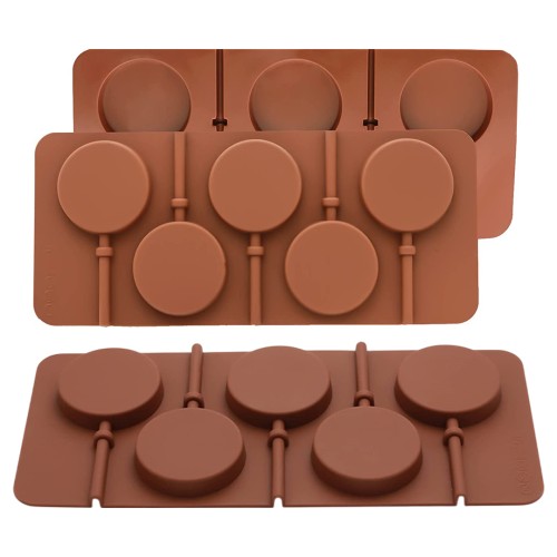 Lolipop Kalıbı Yuvarlak Lolipop Kalıbı Daire Çoklu Lolipop Kalıbı Silikon 5x5x1cm