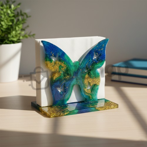 Epoksi Peçetelik Kalıbı Kelebek Desenli Peçetelik Kalıbı Silikon 9x9cm Epoksi Peçetelik Kalıbı Kelebek Desenli Peçetelik Kalıbı Silikon 9x9cm