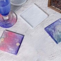 Epoksi Bardak Altlığı Kare Bardak Altı Kalıbı Silikon 10x10cm