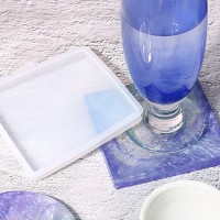 Epoksi Bardak Altlığı Kare Bardak Altı Kalıbı Silikon 10x10cm