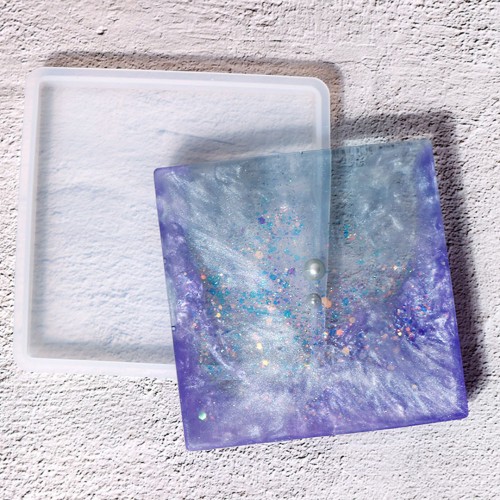 Epoksi Bardak Altlığı Kare Bardak Altı Kalıbı Silikon 10x10cm Epoksi Bardak Altlığı Kare Bardak Altı Kalıbı Silikon 10x10cm