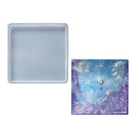 Epoksi Bardak Altlığı Kare Bardak Altı Kalıbı Silikon 10x10cm