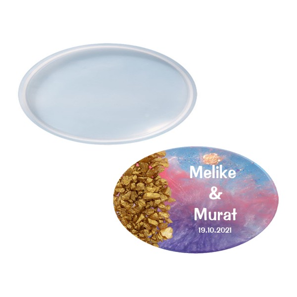 Epoksi Magnet Kalıbı Oval Magnet Kalıbı Silikon 9x6cm
