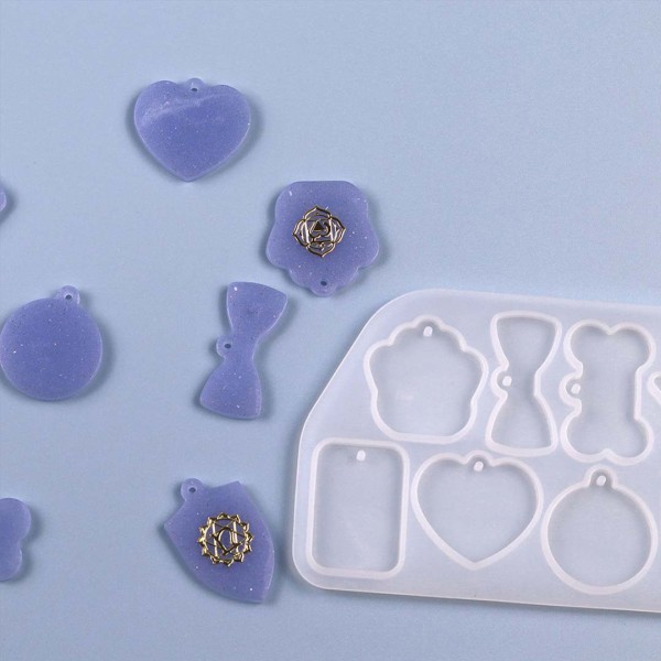 Epoksi Çoklu Kolye Kalıbı Çoklu Anahtarlık Kalıbı Silikon