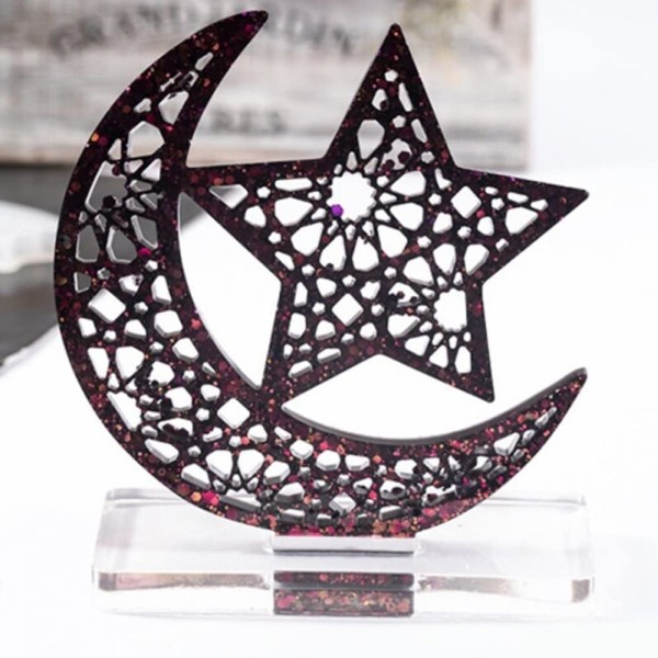 Epoksi Ramazan Kalıbı Masa Süsü Mübarek Ramazan Kalıbı Silikon 16.4x16cm