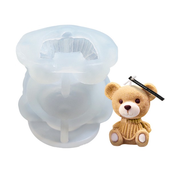 Epoksi Ayıcık Kalıbı Ayıcık Mum Kalıbı Taş Tozu Ayıcık Kalıbı Silikon 6.8x6.4cm