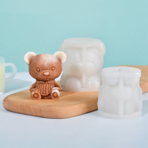 Epoksi Ayıcık Kalıbı Ayıcık Mum Kalıbı Taş Tozu Ayıcık Kalıbı Silikon 6.8x6.4cm