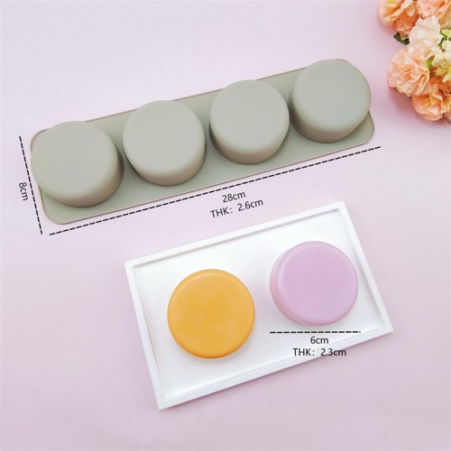 Sabun Kalıbı Yuvarlak Daire Sabun Kalıbı Çoklu Sabun Kalıbı Silikon 6x6cm GT224