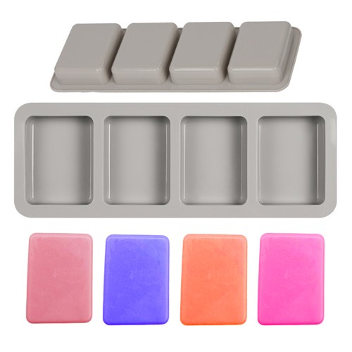 Sabun Kalıbı Dikdörtgen Sabun Kalıbı Çoklu Dikdörtgen Sabun Kalıbı Silikon 7.5x5.6cm GT792
