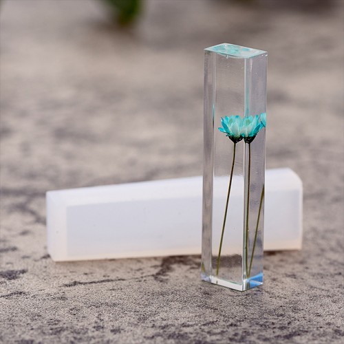 Epoksi Dikdörtgen Kolye Kalıbı Takı Kalıbı Silikon 5x1.6cm