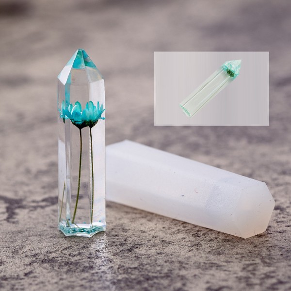 Epoksi Altıgen Kolye Kalıbı Takı Kalıbı Silikon 5x1.5cm