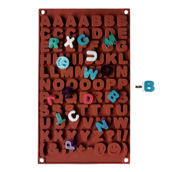Pasta Harf Kalıbı Bubble Alfabe Kalıbı Taş Tozu Harf Kalıbı Şeker Hamuru Harf Kalıbı Silikon 2x2cm