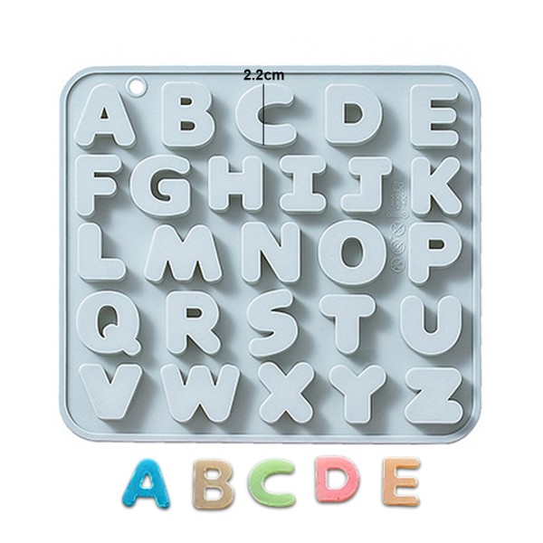 Pasta Harf Kalıbı Bubble Alfabe Kalıbı Taş Tozu Harf Kalıbı Şeker Hamuru Harf Kalıbı Silikon 2.2cm