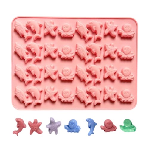 Epoksi Jelibon Kalıbı Haribo Kalıbı Deniz Canlıları Kalıbı Balık Haribo Kalıbı - Damlalık Esans Hediyeli GT-222