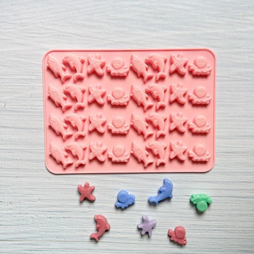 Epoksi Jelibon Kalıbı Haribo Kalıbı Deniz Canlıları Kalıbı Balık Haribo Kalıbı - Damlalık Esans Hediyeli GT-222